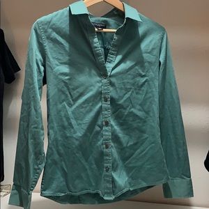 Teal button up